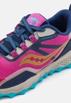 Saucony Peregrine 12 Shield Unisex - Sportieve Wandelschoenen - Navy/Pink/Turquise -Saucony 37f7e3407a2e4142a92c712f7f7d1ab0