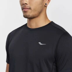 Saucony Stopwatch Short Sleeve Shirt - Black -Saucony sam800278 bk 1 02 1328622