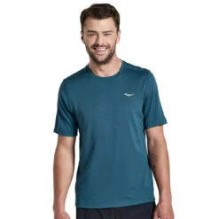 Saucony Stopwatch Short Sleeve Shirt - Lagoon