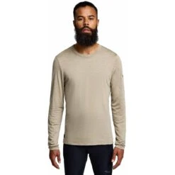 Saucony Peregrine Merino Shirt Met Lange Mouwen - Coffee Heather