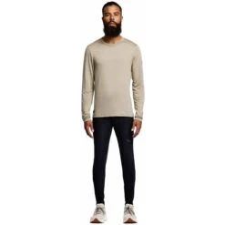 Saucony Peregrine Merino Shirt Met Lange Mouwen - Coffee Heather -Saucony saucony peregrine merino long sleeve shirt coffee heather 3 1551846
