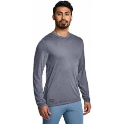 Saucony Peregrine Merino Shirt Met Lange Mouwen - Murk Heather