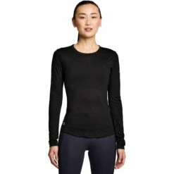 Saucony Peregrine Merino Shirt Met Lange Mouwen - Zwart