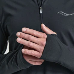 Saucony Solstice 1/4 Zip Shirt - Black -Saucony saucony solstice 1 4 zip shirt black 1 1334464