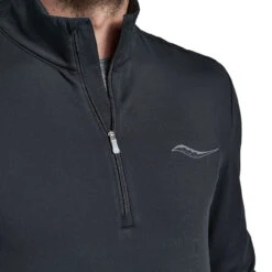 Saucony Solstice 1/4 Zip Shirt - Black -Saucony saucony solstice 1 4 zip shirt black 3 1334466