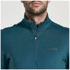 Saucony Solstice 1/4 Zip Shirt - Lagoon -Saucony saucony solstice 1 4 zip shirt lagoon 4 1330245