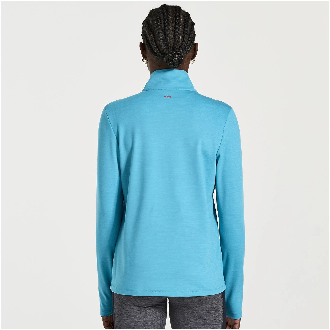 Saucony Solstice 1/4 Zip Women's Shirt - Turquoise Heather 4 Saucony Solstice 1/4 Zip Women's Shirt - Turquoise Heather - Afbeelding 2