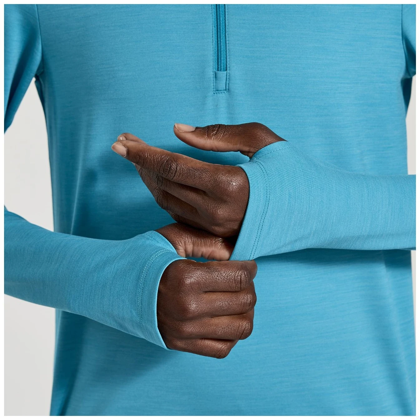 Saucony Solstice 1/4 Zip Women's Shirt - Turquoise Heather 7 Saucony Solstice 1/4 Zip Women's Shirt - Turquoise Heather - Afbeelding 5