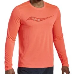 Saucony Stopwatch Graphic Shirt Met Lange Mouwen - Vizi Red Graphic