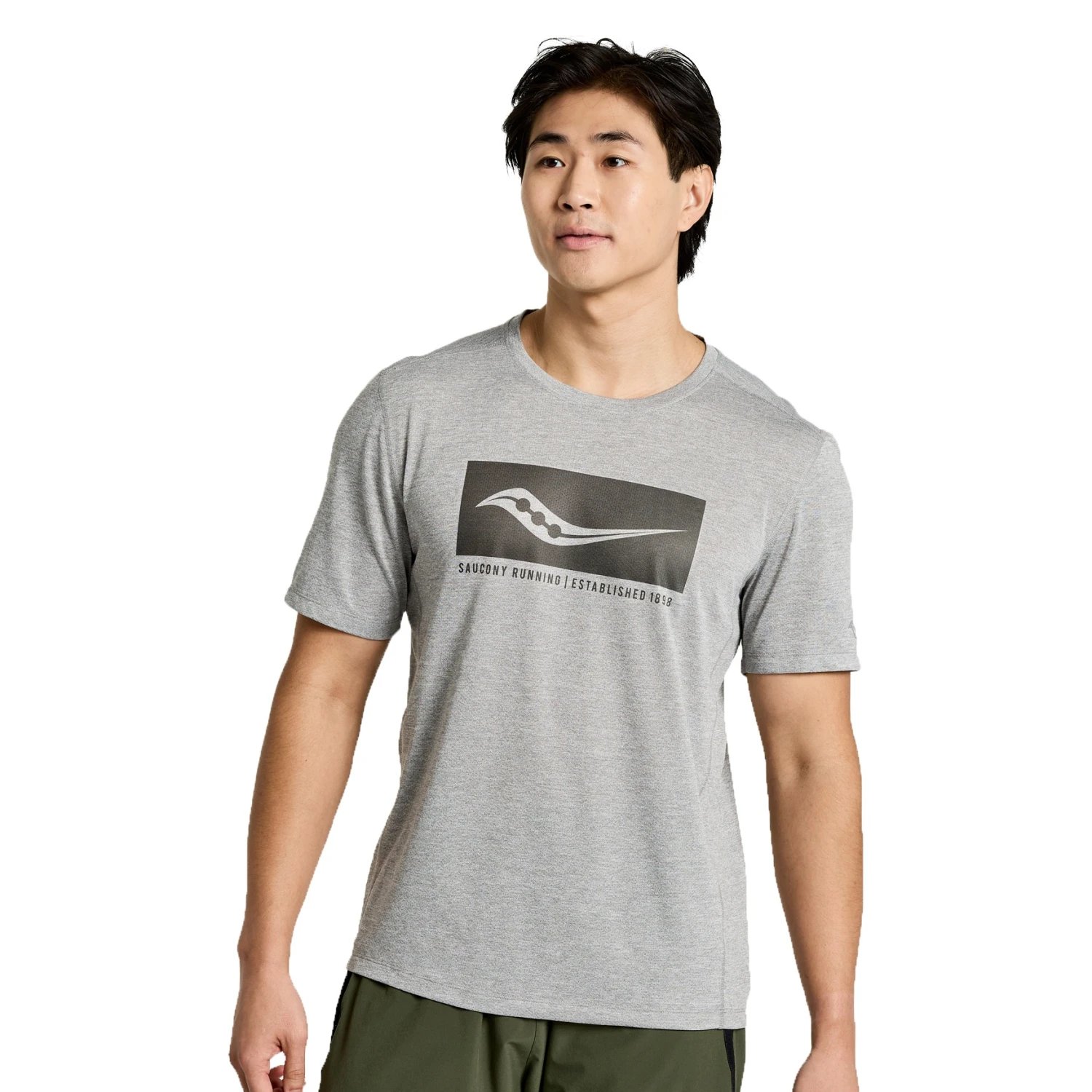 Saucony Stopwatch Graphic Shirt Met Korte Mouwen - Light Grey Heather Graphic 3 Saucony Stopwatch Graphic Shirt Met Korte Mouwen - Light Grey Heather Graphic