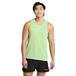 Saucony Stopwatch Graphic Tanktop - Invader Heather Graphic