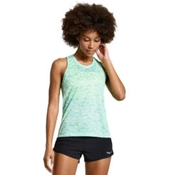 Saucony Stopwatch Graphic Dames Tanktop - Atmos Wave Print