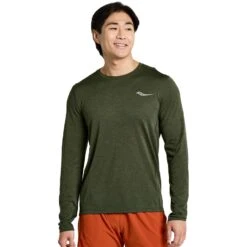 Saucony Stopwatch Shirt Met Lange Mouwen - Climbing Ivy Heather