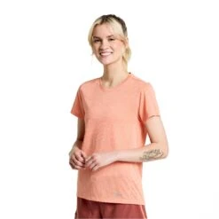 Saucony Stopwatch Dames Shirt Met Korte Mouwen - Zenith Heather