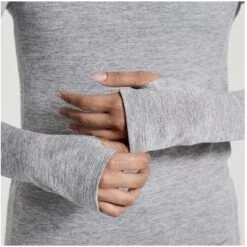 Saucony Stopwatch Women's Long Sleeve Shirt - Light Grey Heather -Saucony saucony stopwatch women s long sleeve shirt light grey heather 3 1326318