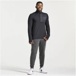 Saucony Sunday 1/4 Zip Shirt - Black -Saucony saucony sunday 1 4 zip shirt black 1 1326359