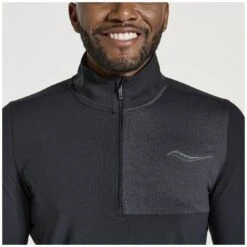Saucony Sunday 1/4 Zip Shirt - Black -Saucony saucony sunday 1 4 zip shirt black 4 1326362