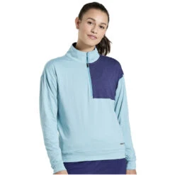Saucony Sunday 1/4 Zip Women's Shirt - Rainfall Heather