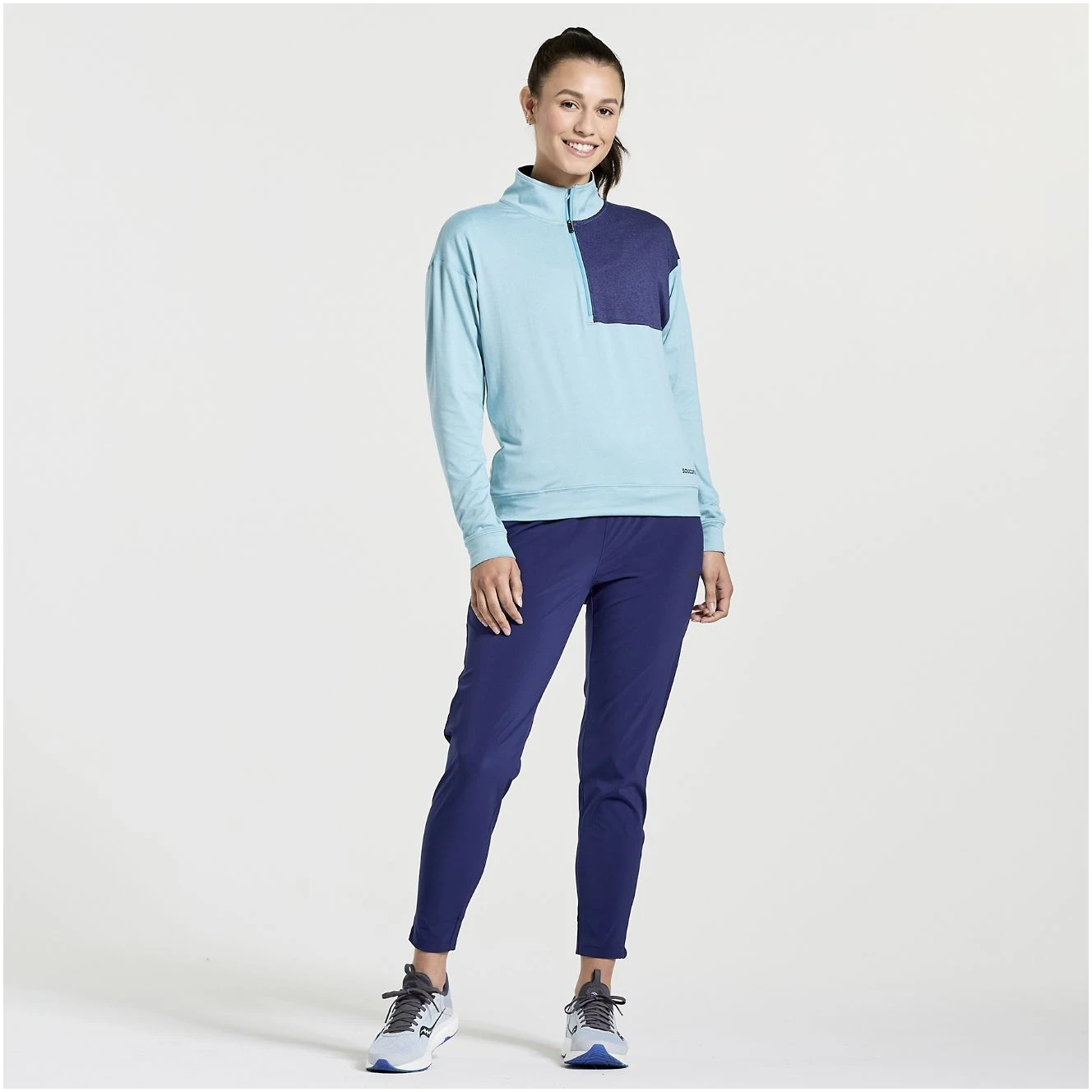 Saucony Sunday 1/4 Zip Women's Shirt - Rainfall Heather 7 Saucony Sunday 1/4 Zip Women's Shirt - Rainfall Heather - Afbeelding 5