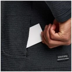 Saucony Triumph 3D 1/2 Zip Shirt Met Lange Mouwen - Zwart Heather -Saucony saucony triumph 3d 1 2 zip long sleeve shirt black heather 7 1551922
