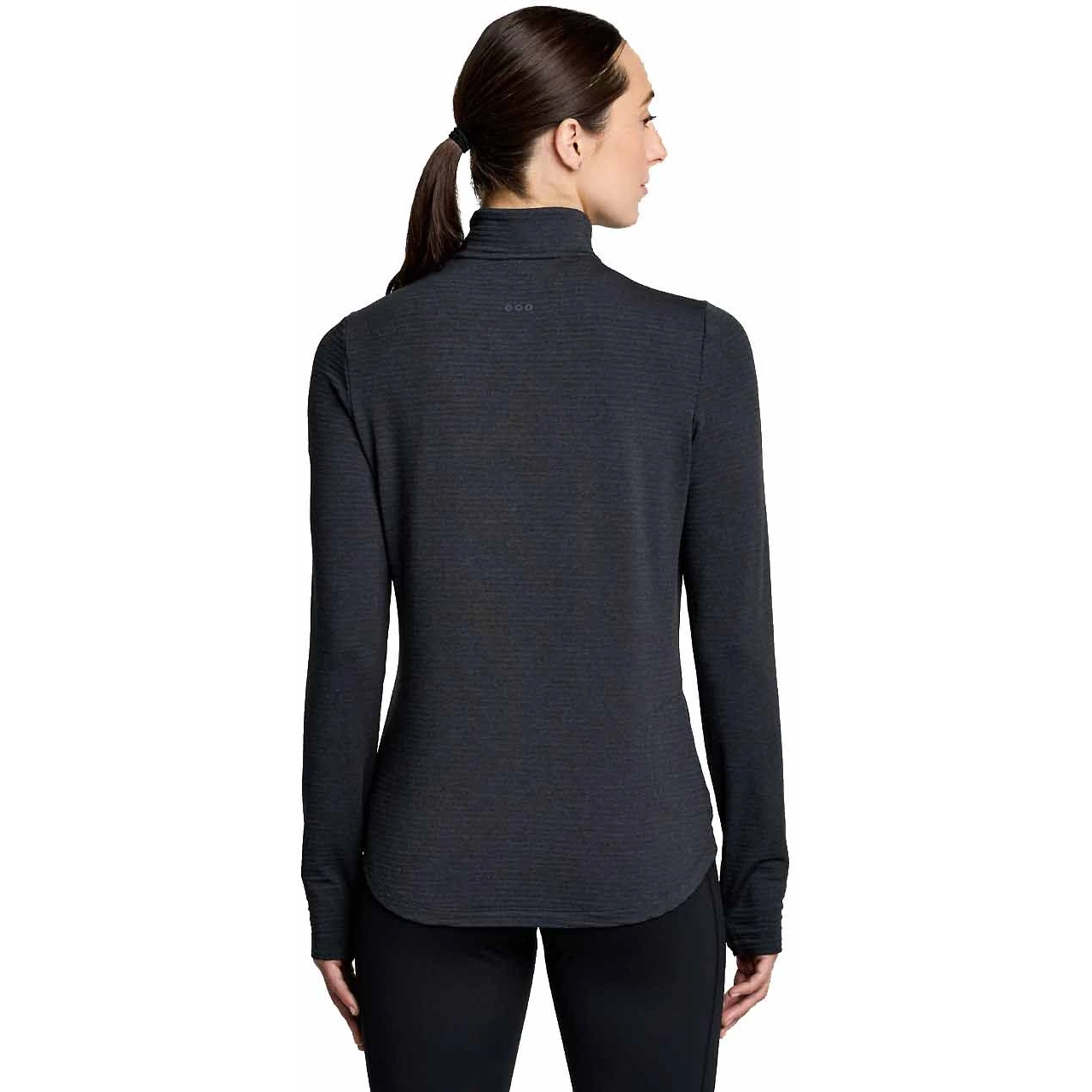 Saucony Triumph 3D 1/2 Zip Dames Shirt Met Lange Mouwen - Zwart Heather 4 Saucony Triumph 3D 1/2 Zip Dames Shirt Met Lange Mouwen - Zwart Heather - Afbeelding 2