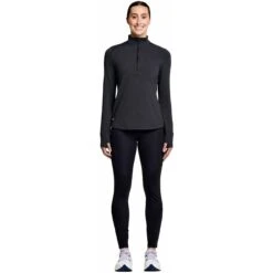 Saucony Triumph 3D 1/2 Zip Dames Shirt Met Lange Mouwen - Zwart Heather 14 Saucony Triumph 3D 1/2 Zip Dames Shirt Met Lange Mouwen - Zwart Heather -Saucony saucony triumph 3d 1 2 zip long sleeve shirt women black heather 3 1551928