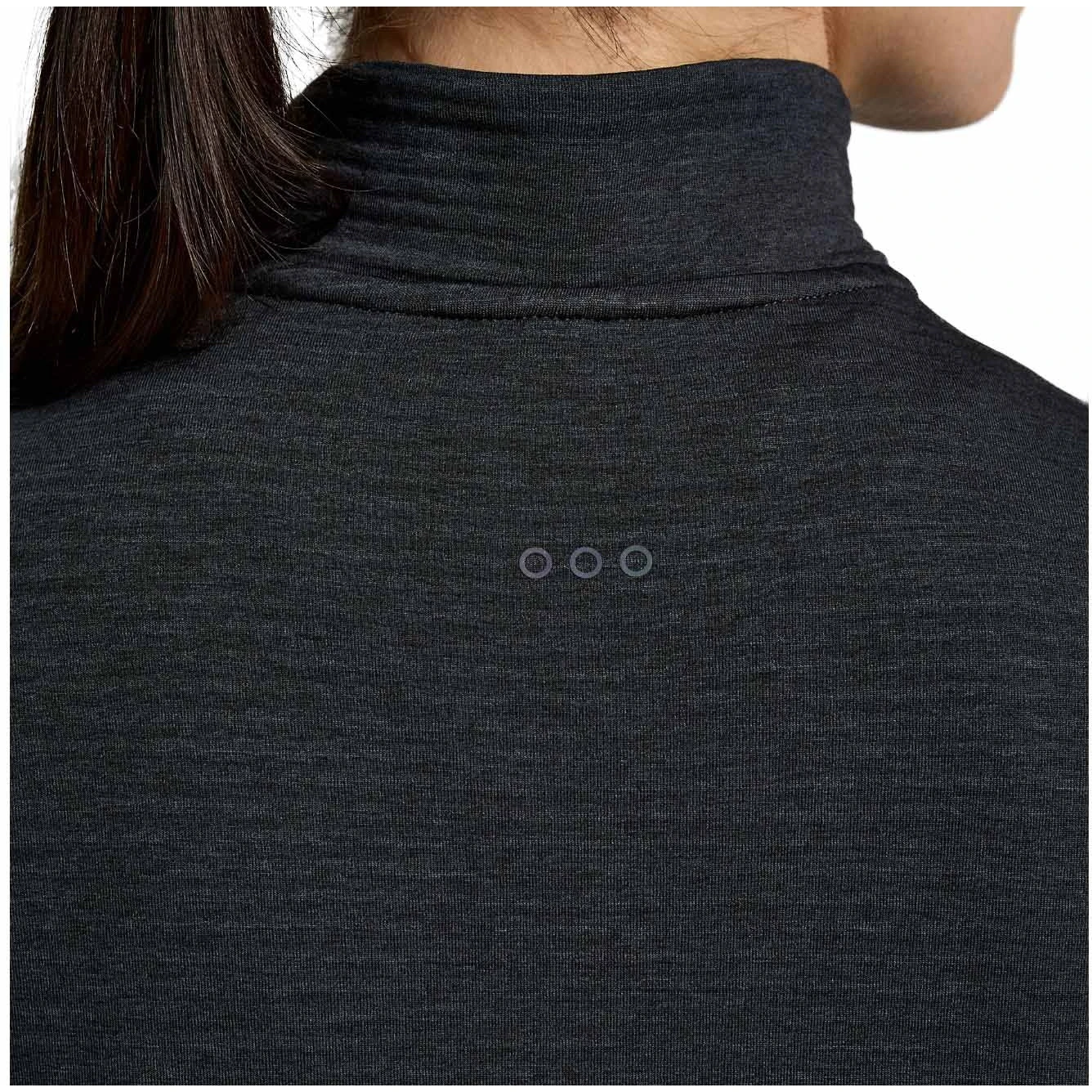 Saucony Triumph 3D 1/2 Zip Dames Shirt Met Lange Mouwen - Zwart Heather 11 Saucony Triumph 3D 1/2 Zip Dames Shirt Met Lange Mouwen - Zwart Heather - Afbeelding 9